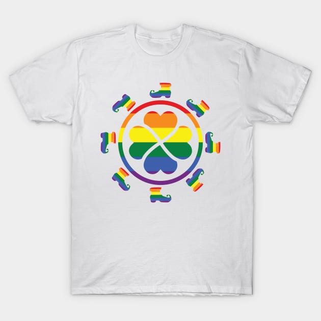 LGBTQ Clover Leprechaun Shoes For St. Patrick's Day T-Shirt by SiGo